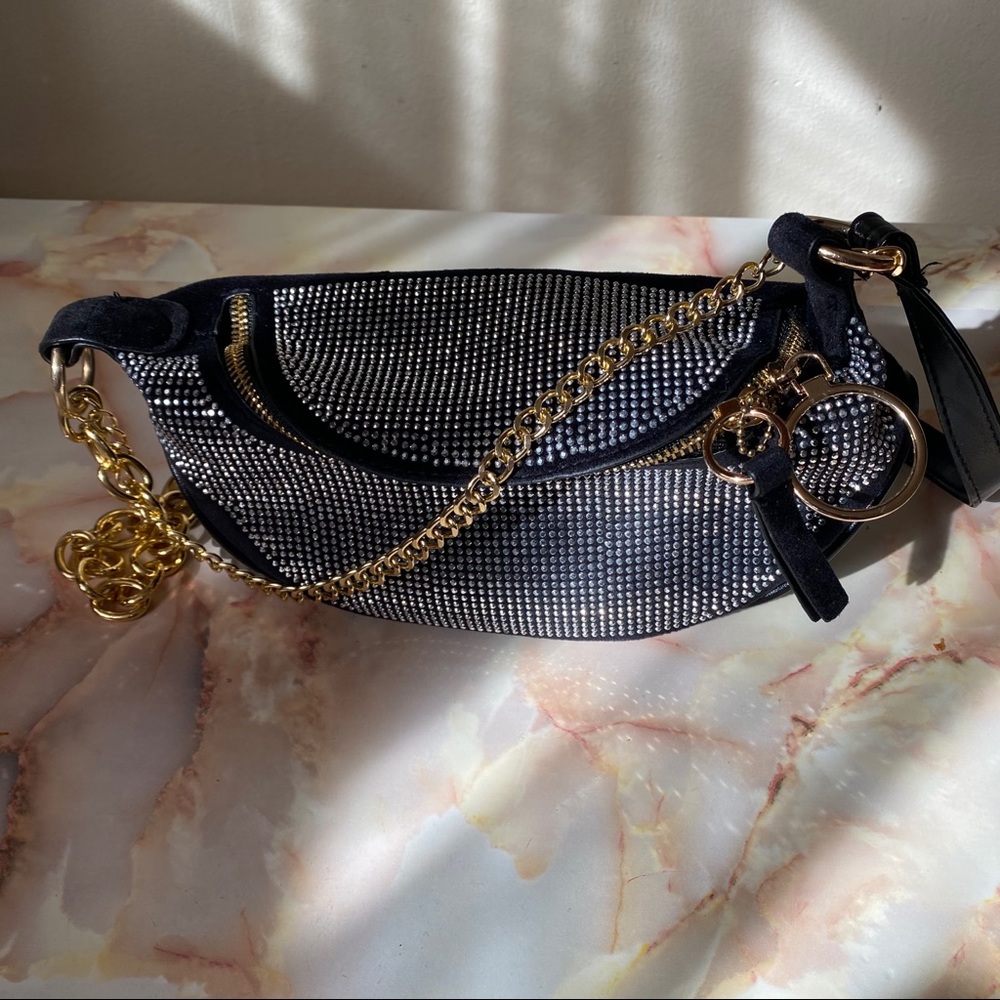 Black Rhinestone Fanny Pack - Picture 5 of 11